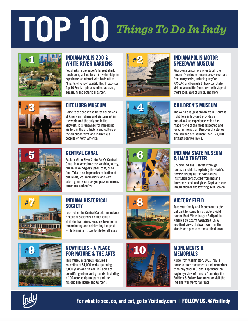 Top 10 Things to Do in Indy Flyer